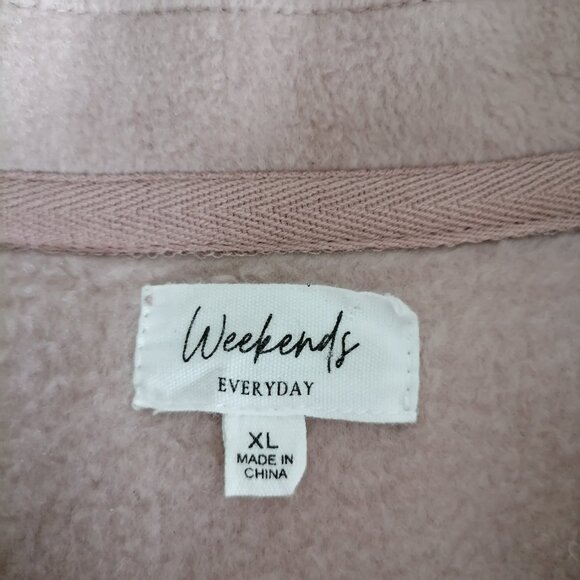 Weekends Everyday Women's Pink Long Sleeve Two-Pockets Button-Up Jacket Size XL - Picture 5 of 7